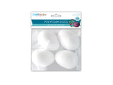 Polyfoam Eggs:  3" x 2.2", 4 pack