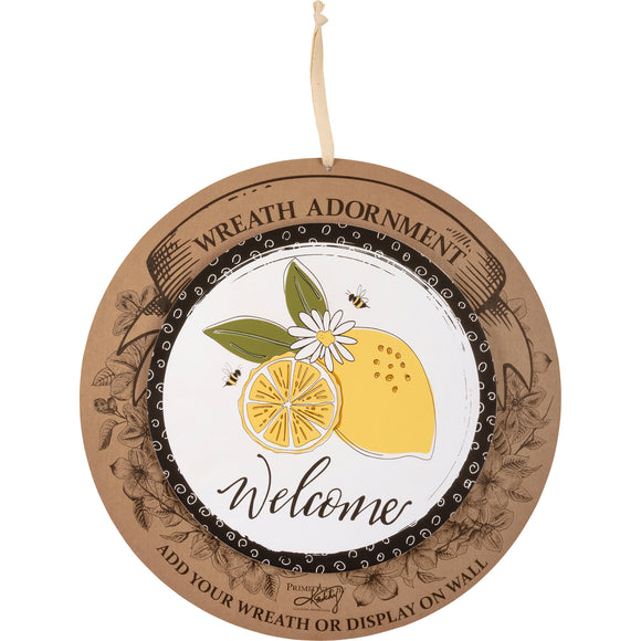 Wreath Insert - Welcome with lemons