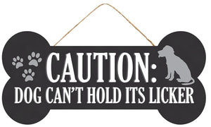 Caution Dog/Dog Bone Sign:  12.5"L X 6.5"H