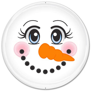 12"Dia Metal Snowman Face