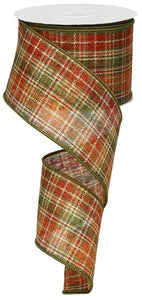 2.5"X10yd Orange/Moss/Rust/Brown Plaid