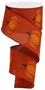 2.5"X10yd Pumpkin On Royal:  Rust/Multi Orange/Brown