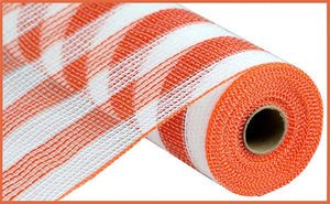 10.5" x 10 yards Orange White Jute Mesh RY8319J7